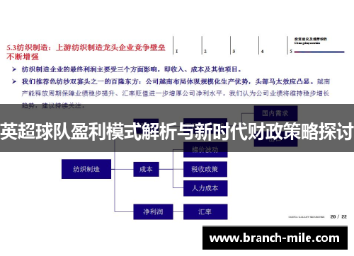 英超球队盈利模式解析与新时代财政策略探讨